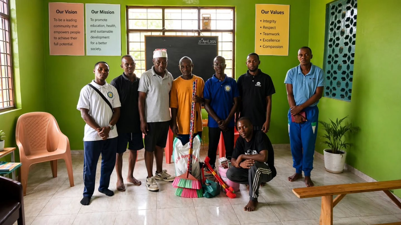 Group photo from RSDO community outreach with essential supplies