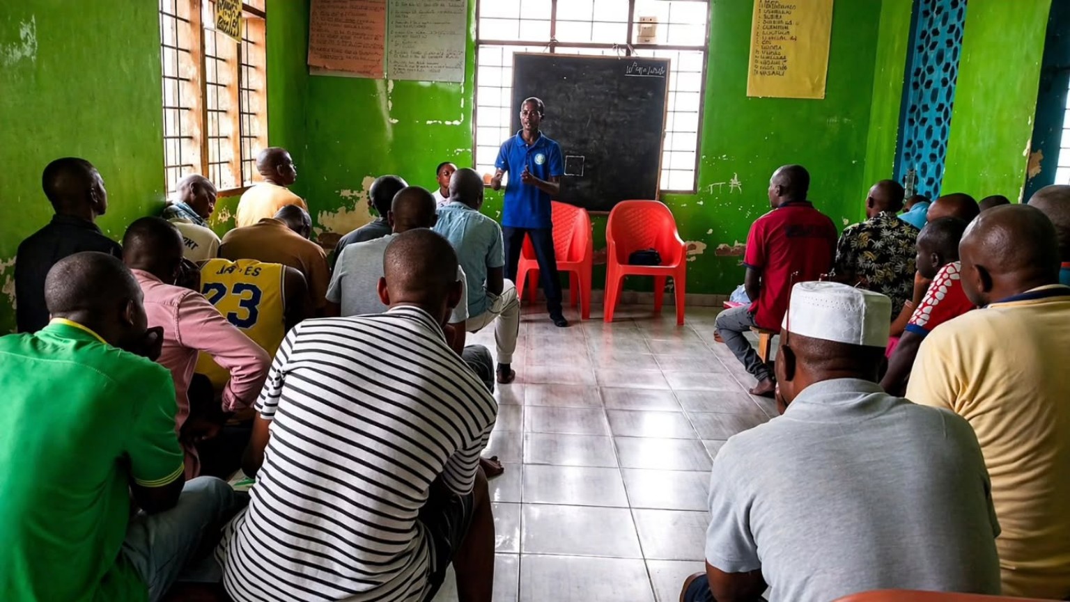 RSDO representative speaking with participants during a community seminar